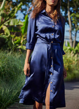 BENICE silk shirt dress