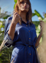 BENICE silk shirt dress