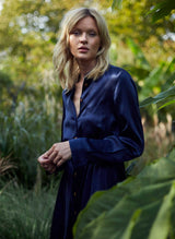 BENICE silk shirt dress