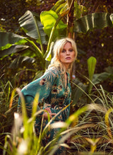 WAIOLA printed silk kimono