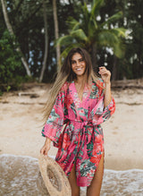 PUANANI cotton-silk kimono
