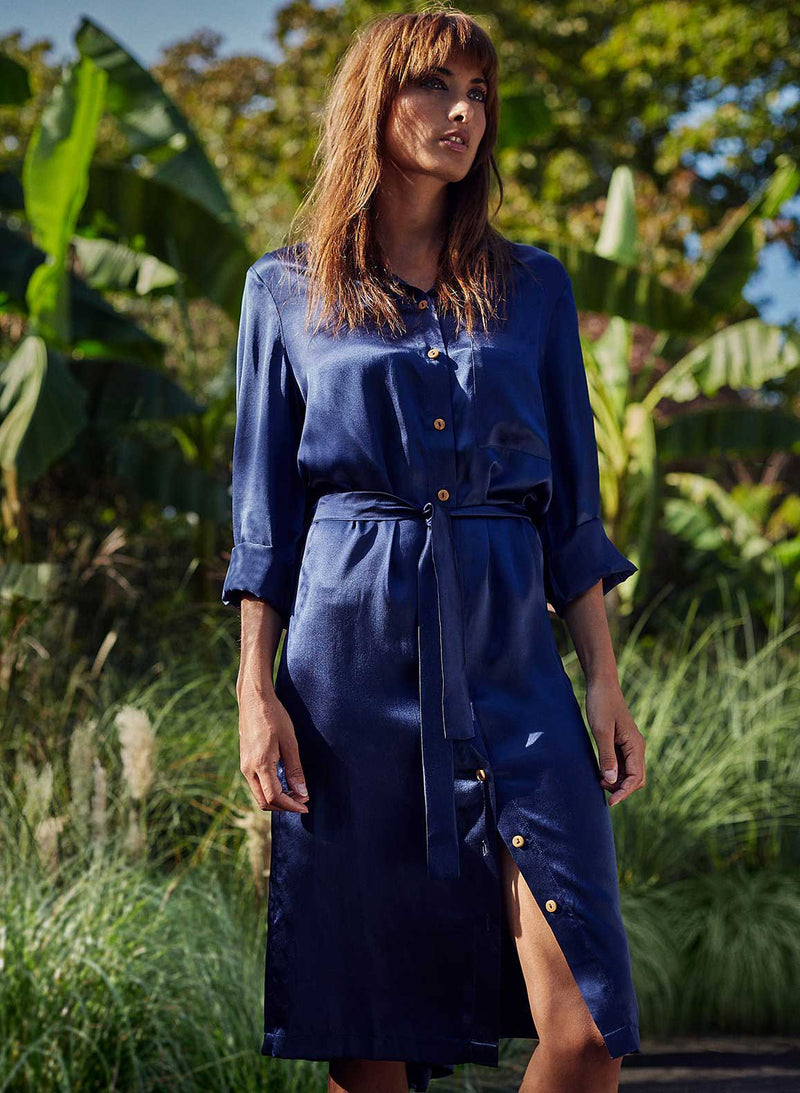 Blue Silk Shirtdress | Pretty Summer Dresses Online Blue Silk Shirtdress | Pretty Summer Dresses Online