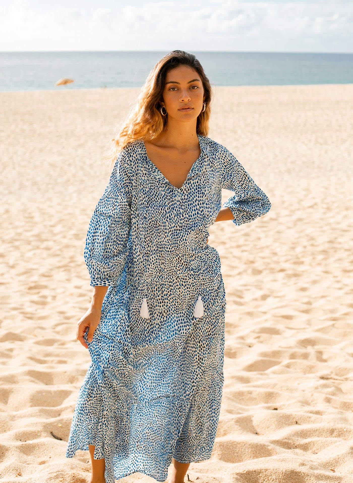 ELLA 'blue' cotton maxi dress